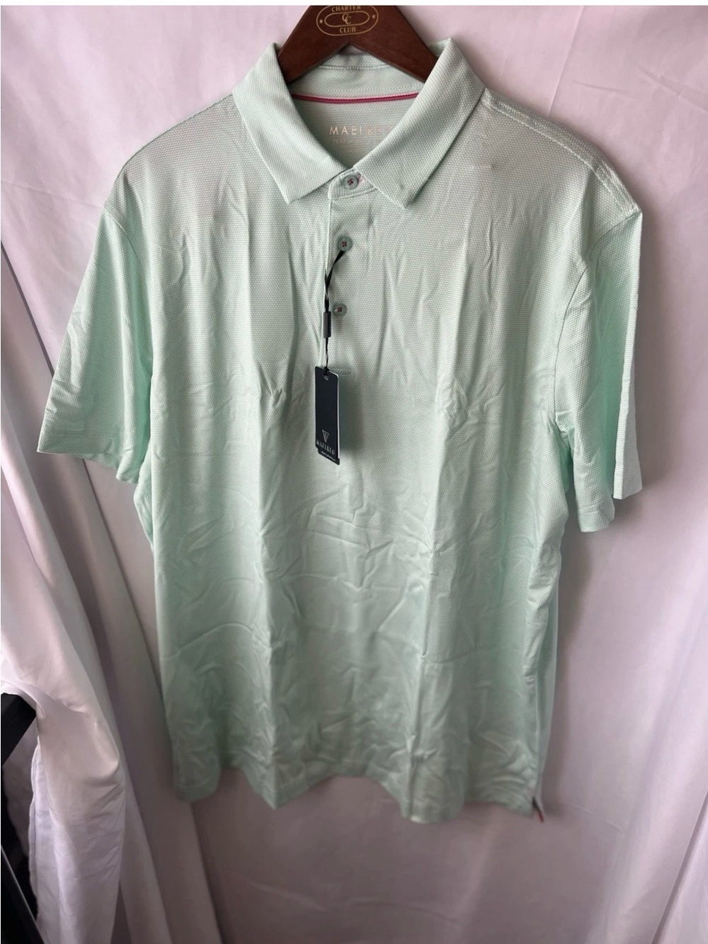 Men’s Mint Polo Shirt — performance, breathable Lightweight Short-Sleeve